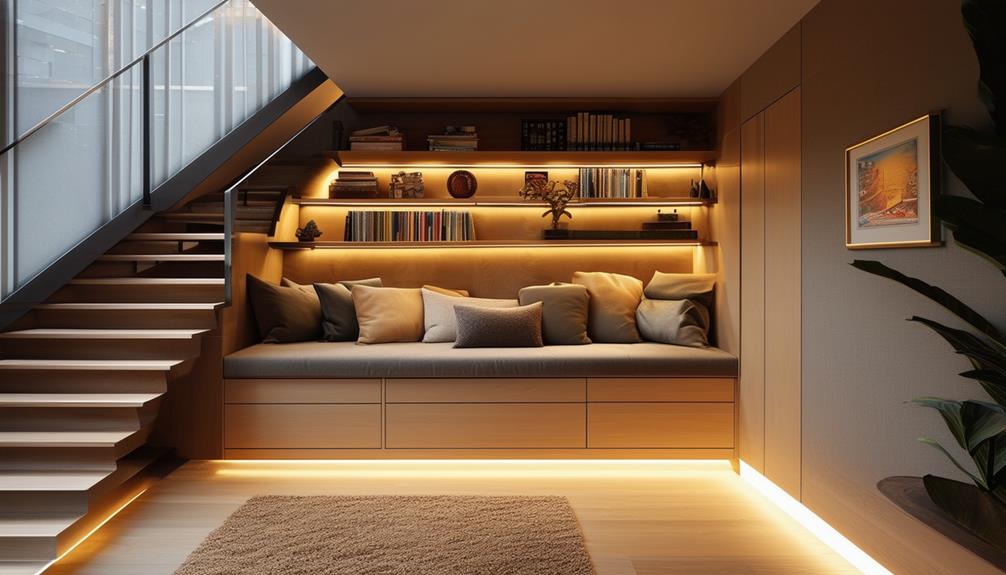 utilizing space under stairs