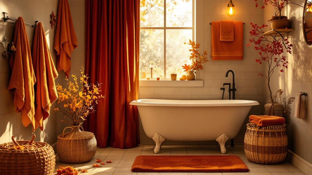 autumn color bathroom accessories