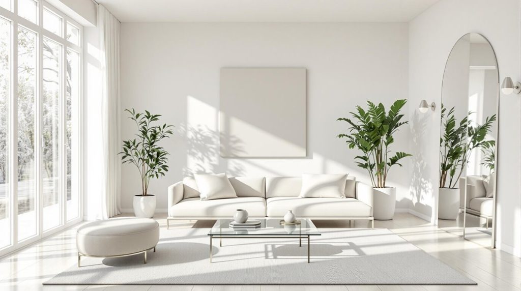 light colored furniture expands space