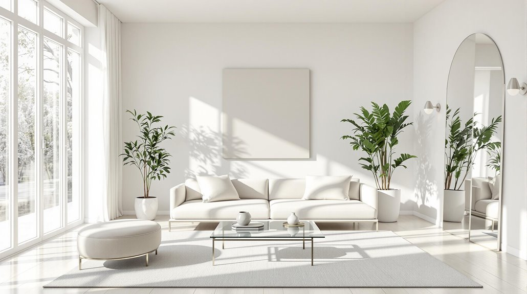 light colored furniture expands space