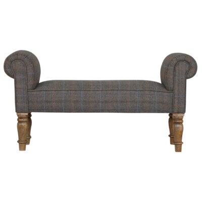 Banc de chambre multi tweed avec pieds tournés