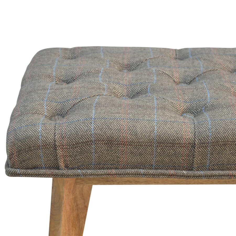 Multi Tweed Deep Button Bedroom Bench