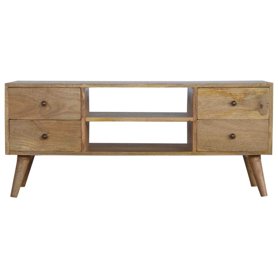 Nordic Style Media Unit with 4 Drawers