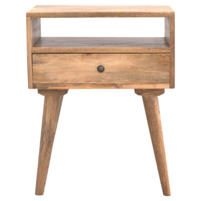 Modern Solid Wood Bedside with Open Slot