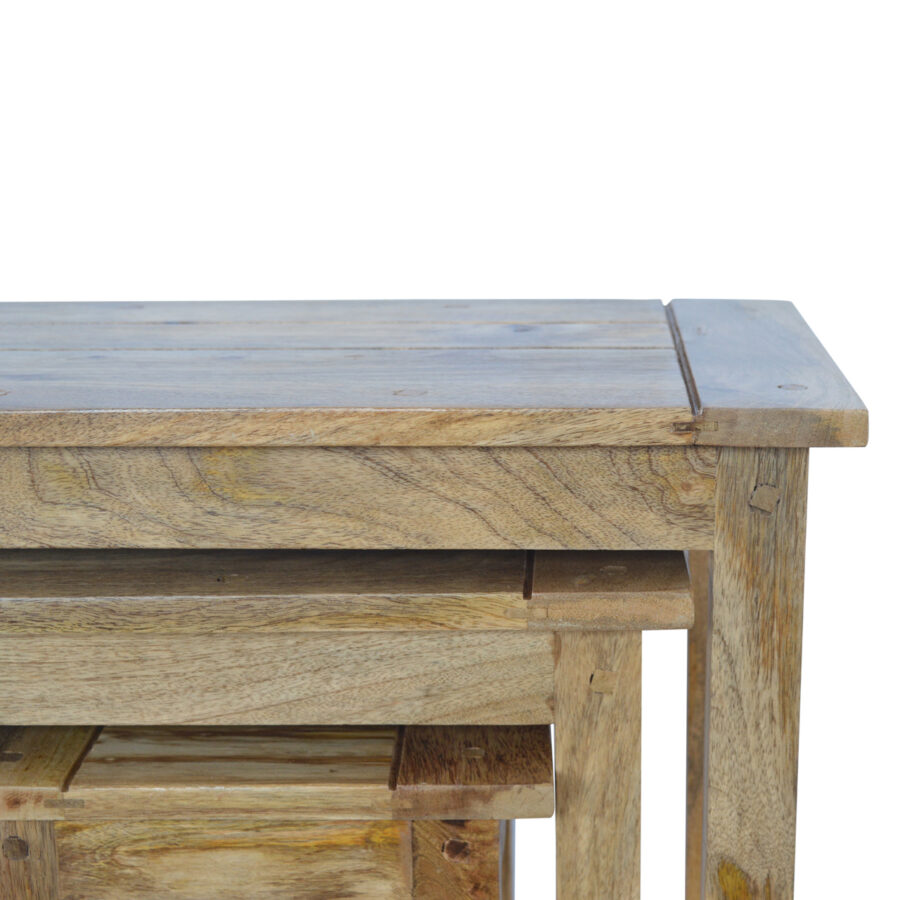 Solid Wood Set of 3 Nesting Tables