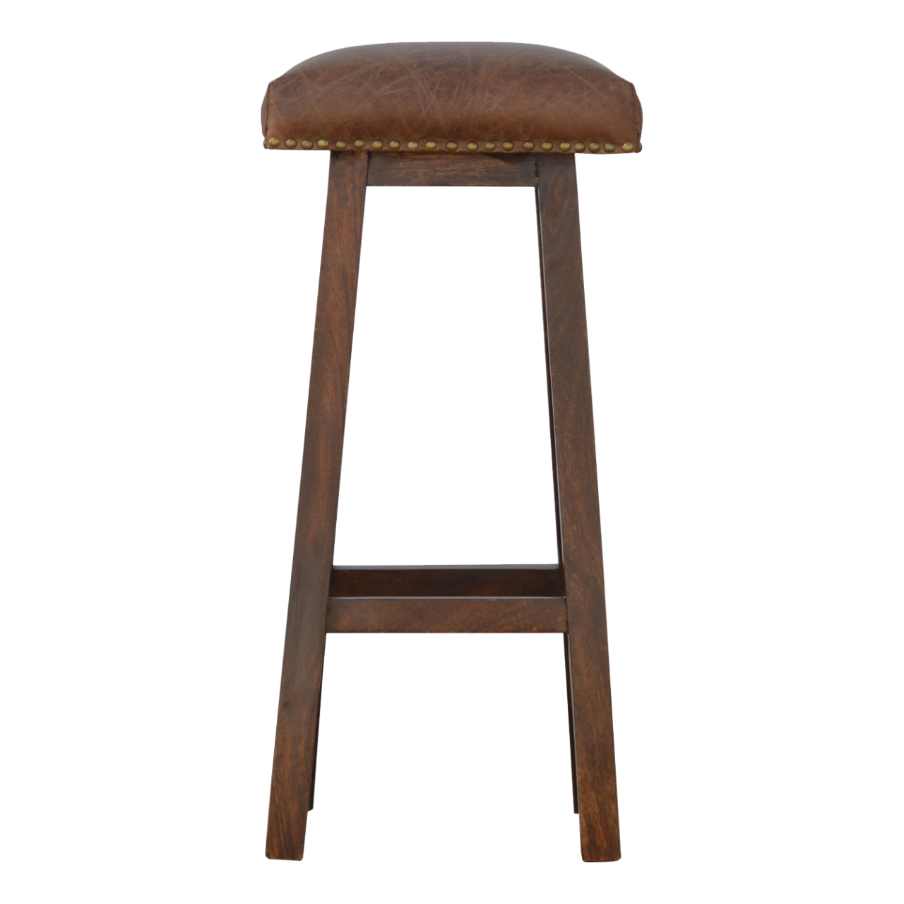 Buffalo Brass Leather Bar Stool - Image 2