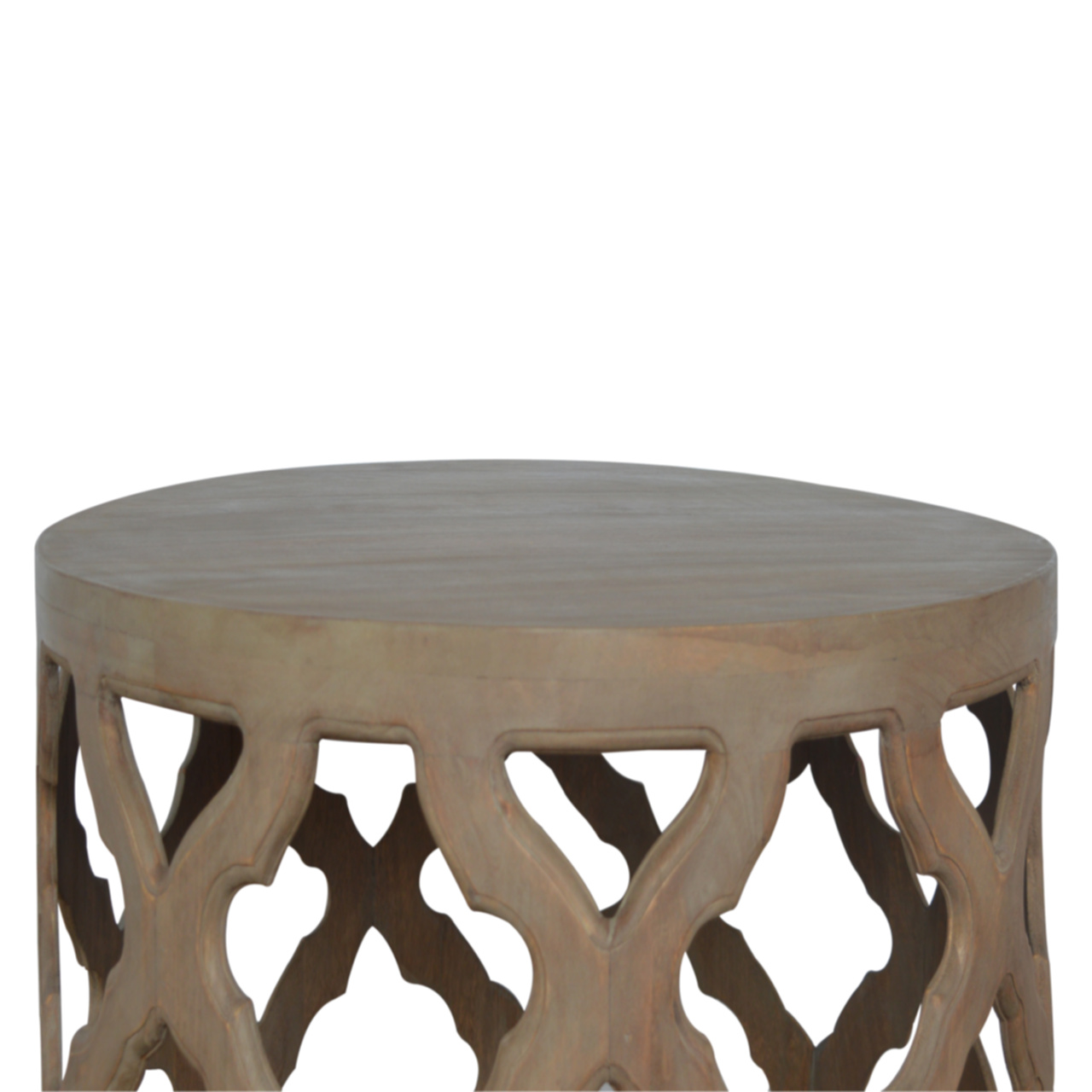 Grey Wash Large Cut-out Stool - Image 10