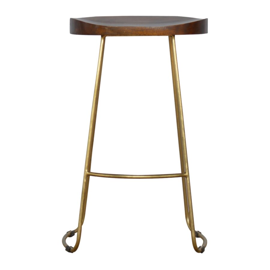 Tabouret de bar en fer doré