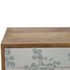 Green Floral Screen Printed Bedside - Image 5
