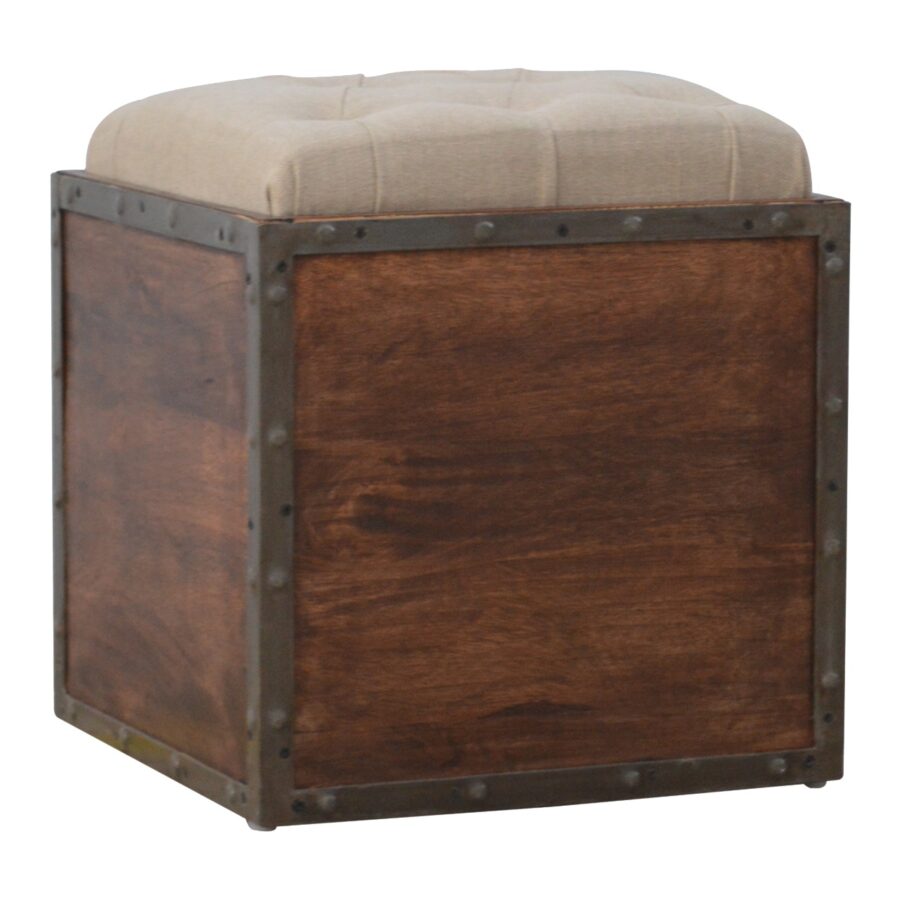 Country Style Box Storage Box With Padded Seat