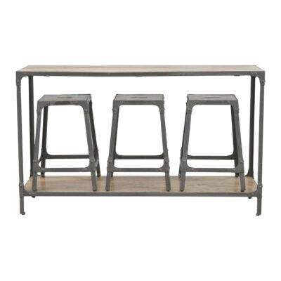 Iron Kitchen Table with 3 Nesting Stools