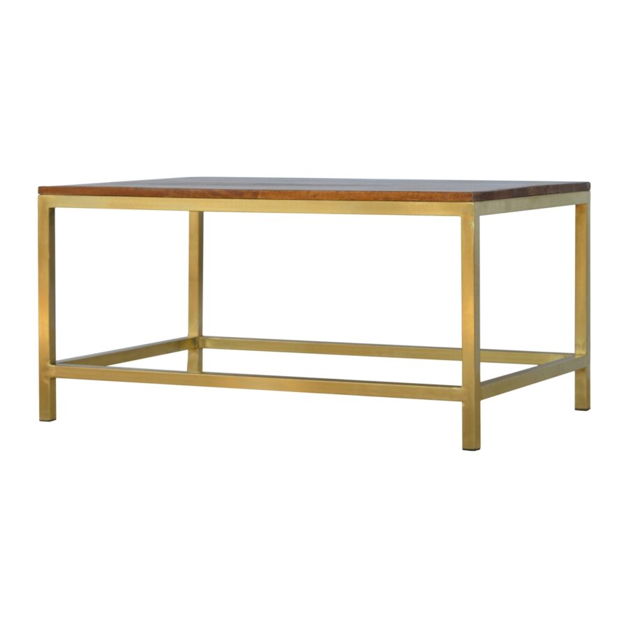 Rectangle Gold Coffee Table - Image 2