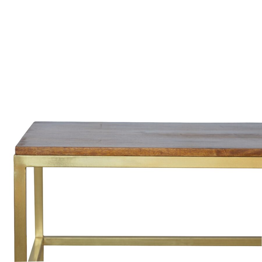 Rectangle Gold Coffee Table - Image 7