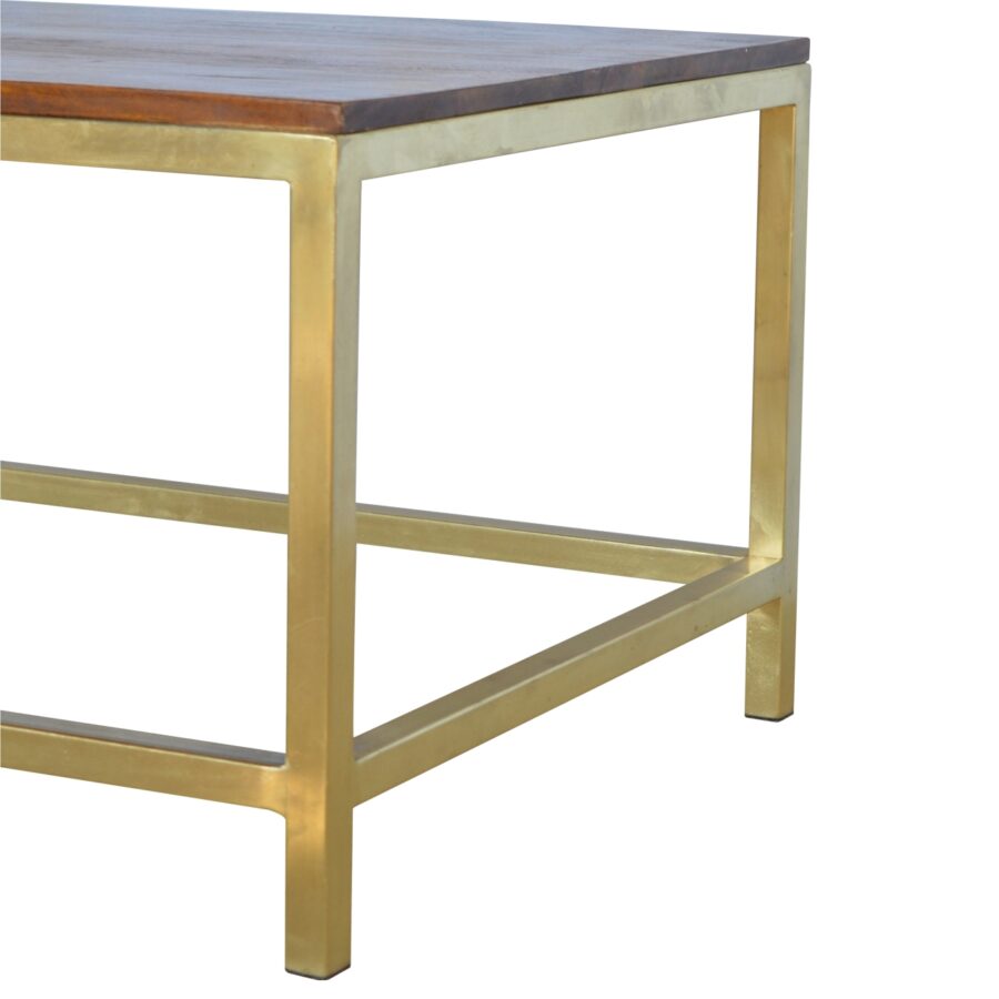 Rectangular Coffee Table with Gold Base