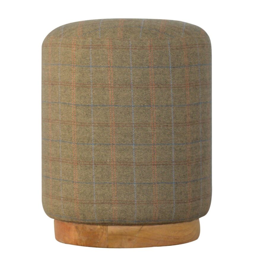 Taburet rotund multi Tweed