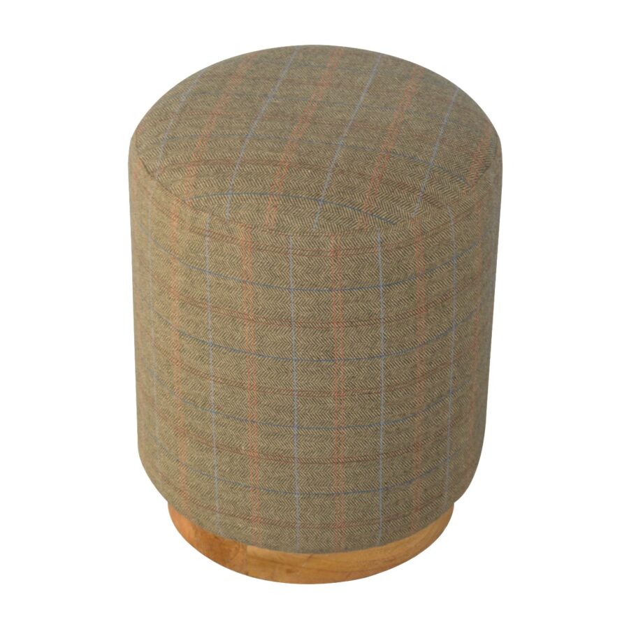 Taburet rotund multi Tweed