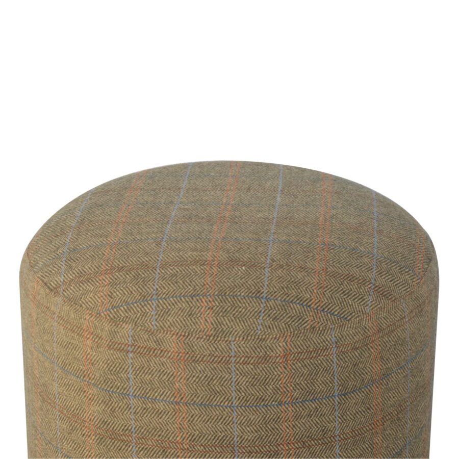 Taburet rotund multi Tweed