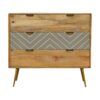 Sleek Cement Brass Inlay Chest