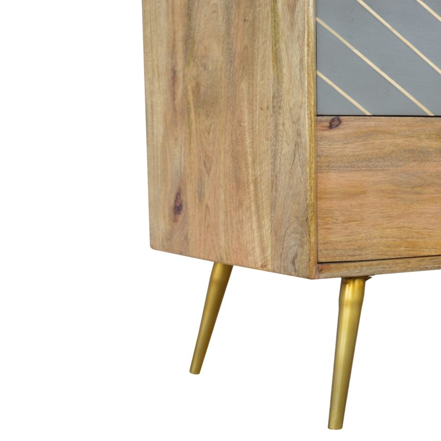 Sleek Cement Brass Inlay Chest - Image 8