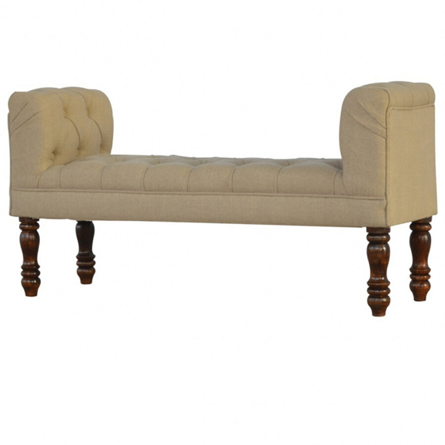 Mud Linen Bedroom Bench - Image 4