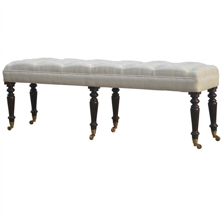 Mango Wood Hallway Bench with Castor Legs