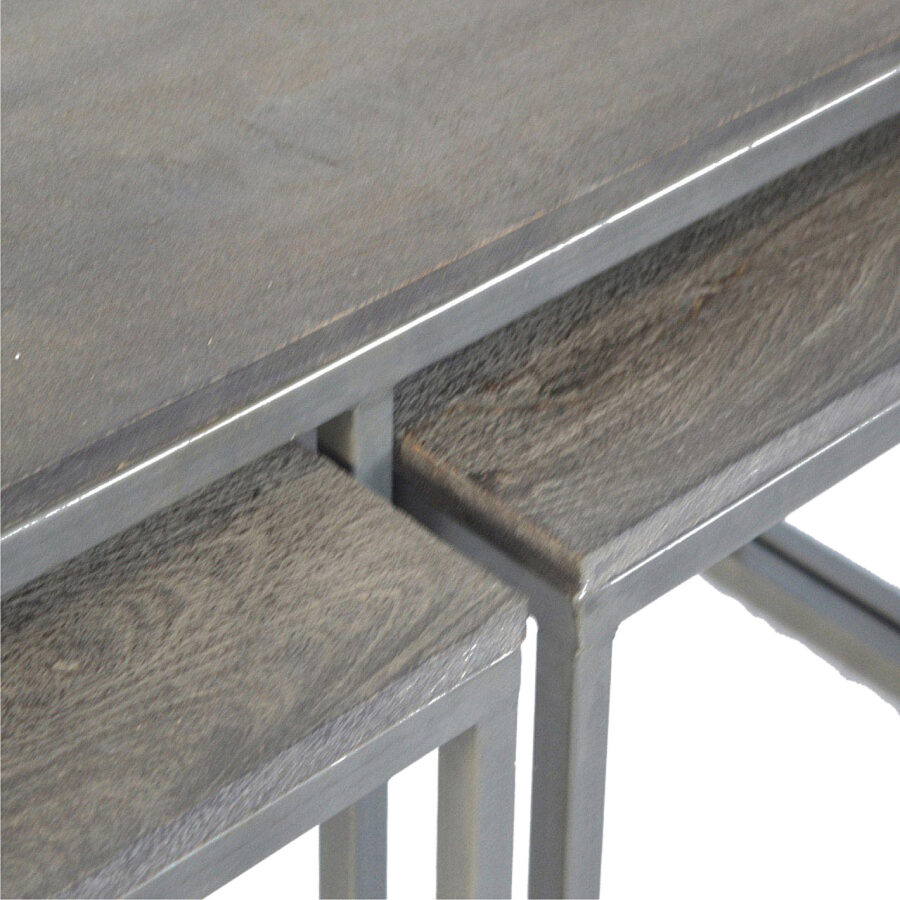 Set of 3 Iron Base Tables - Image 4