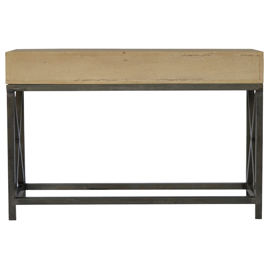 Mango Wood Metal Base Console Table