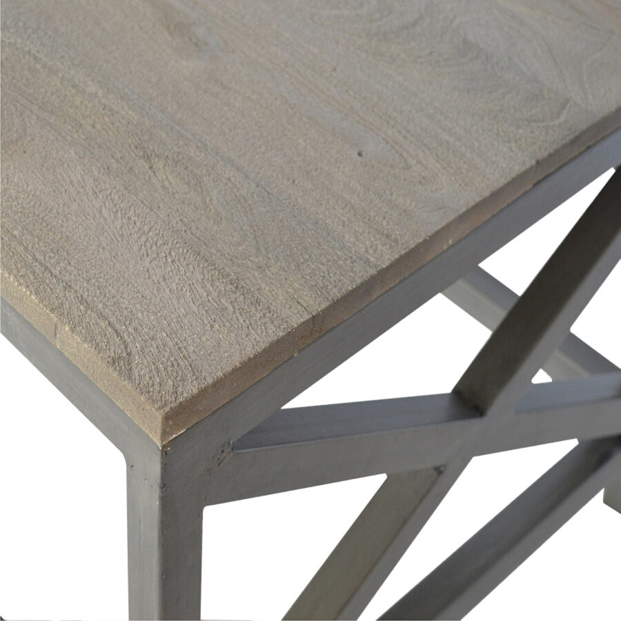 Tavolino industriale con design in metallo Criss Cross