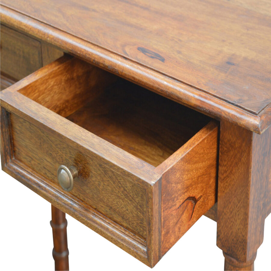 Mango Adhmad 4 Tábla Console Hallway Drawer le Cosa iompaithe