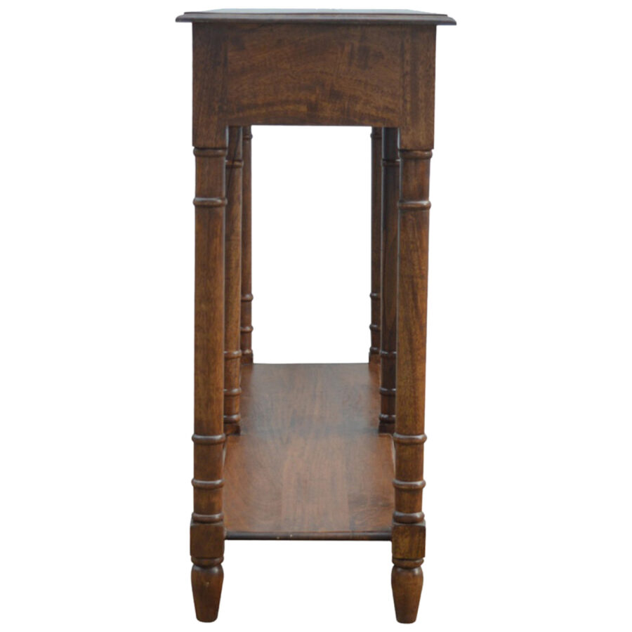 Mango Wood 4 Drawer Hallway Console Table with Turned Feet