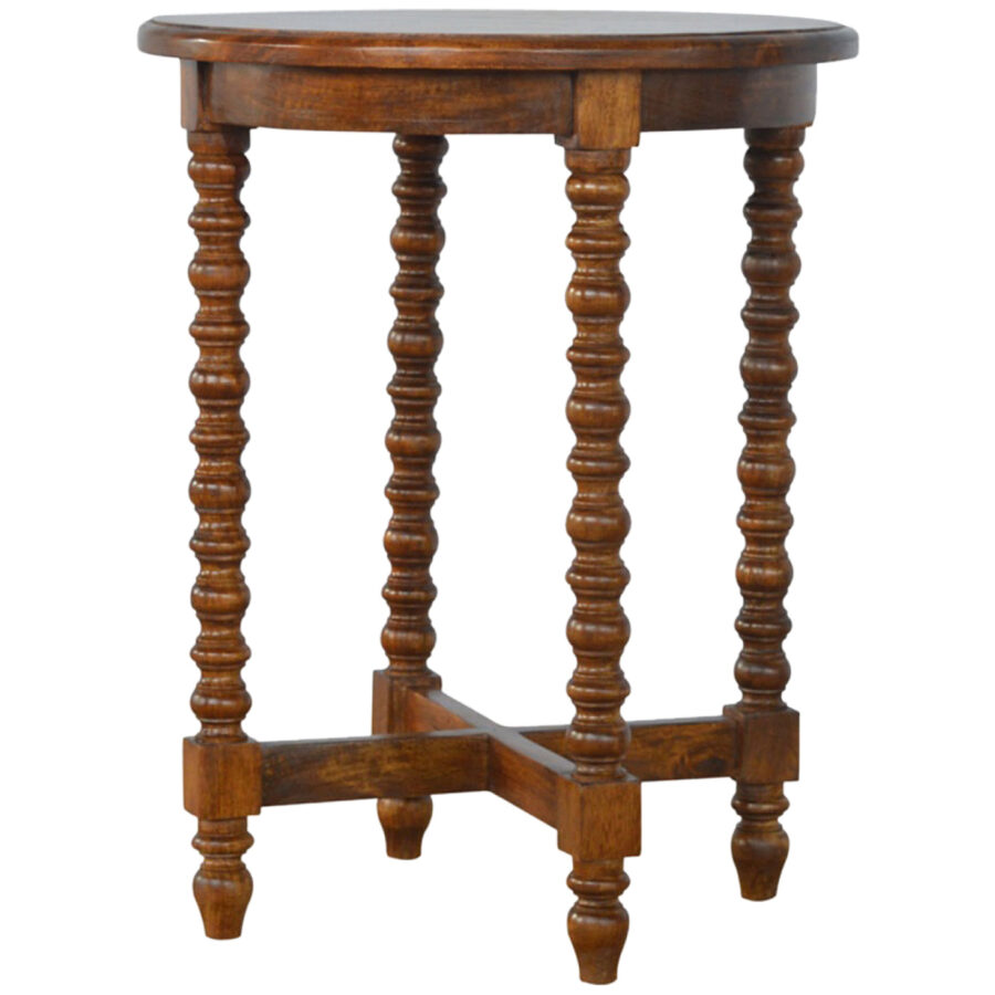 Mango Wood Petite Round Tea Table