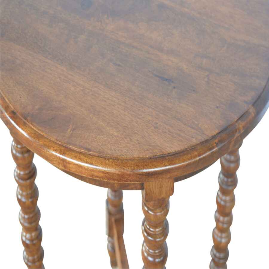 Mango Wood Petite Round Tea Table