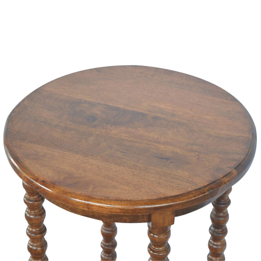 Mango Wood Petite Round Tea Table