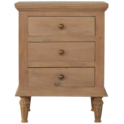 3 Drawer Mango Wood Bedside Table