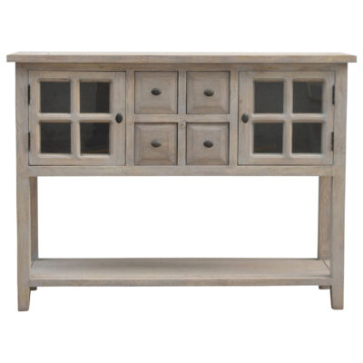 2 Door 4 Drawer Stone Acid Wash Glazed Console Table