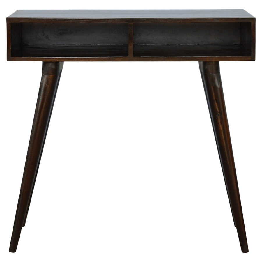 Walnut Nordic Style Writing Desk with 2 Open Slots