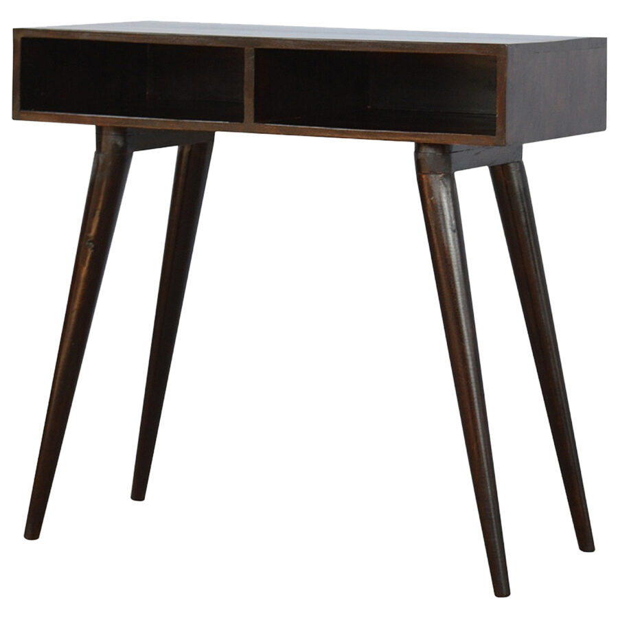 Walnut Nordic Style Writing Desk with 2 Open Slots