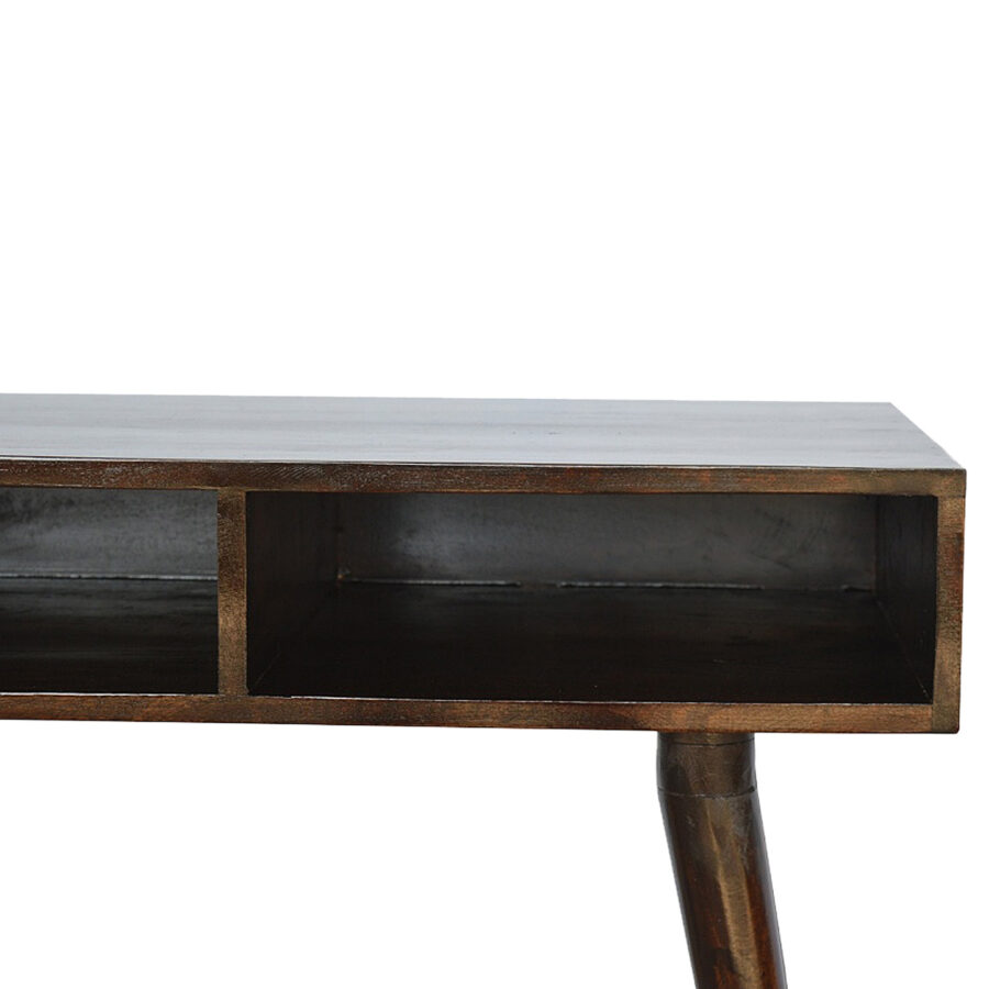 Walnut Nordic Style Writing Desk with 2 Open Slots