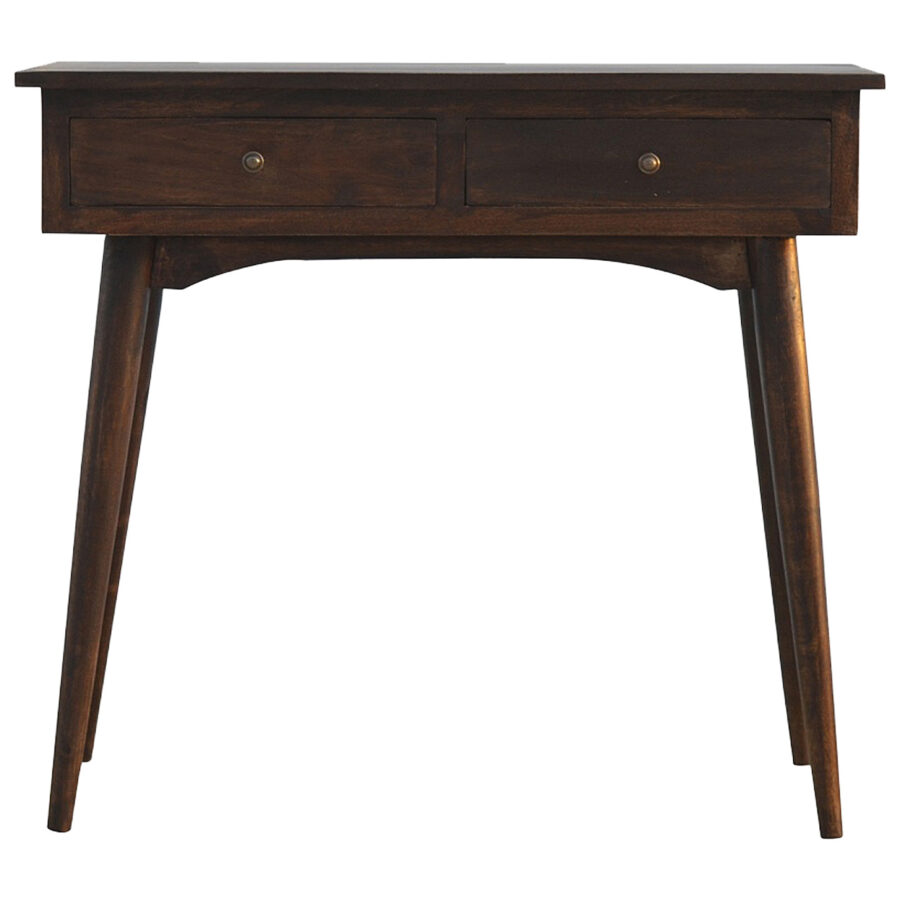 2 Drawer Walnut Hallway Console Table