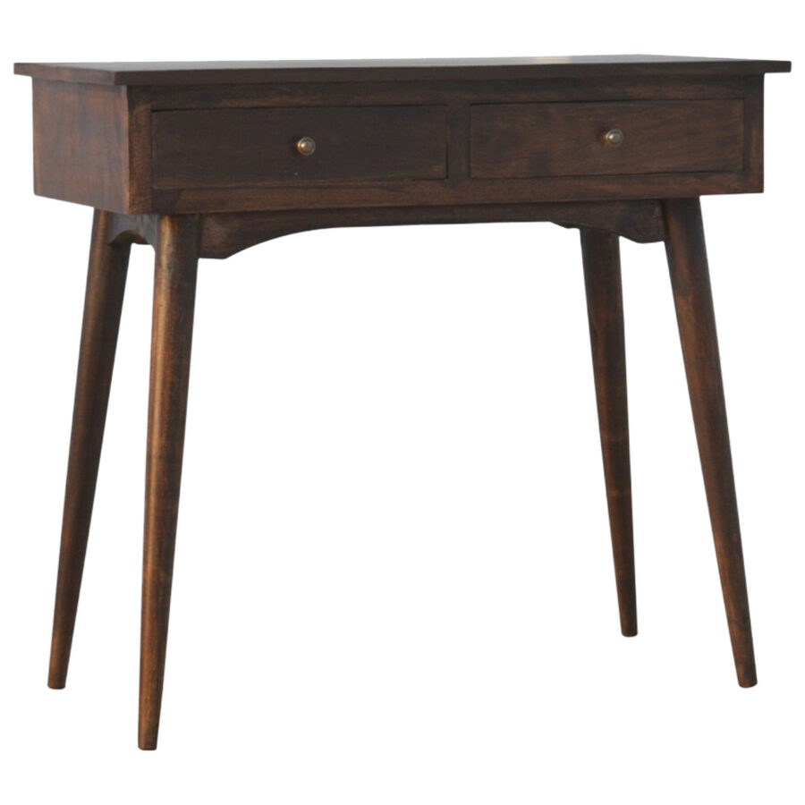 2 Drawer Walnut Hallway Console Table