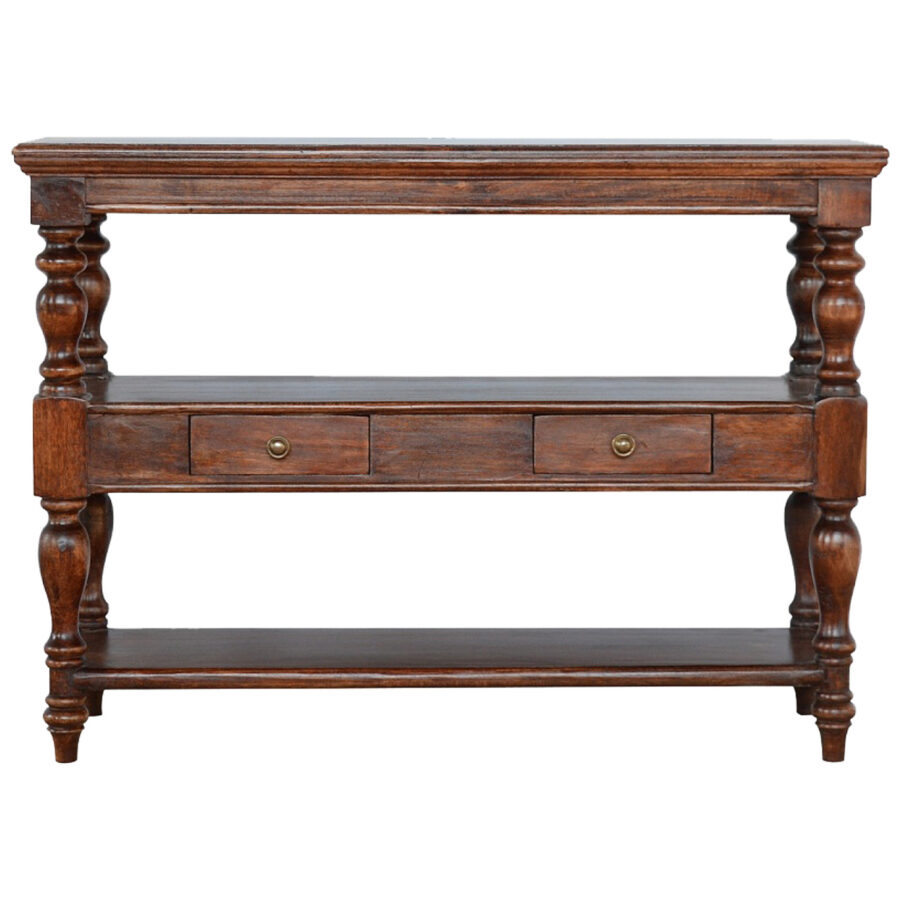 Solid Wood Turned Leg Console Table