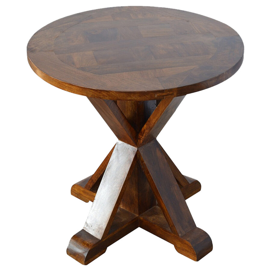 Chestnut Round Solid Wood Table With Tristle Base