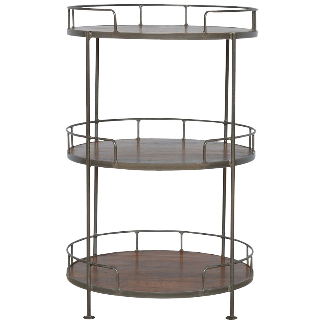 Industrial Round Butler Tray Table