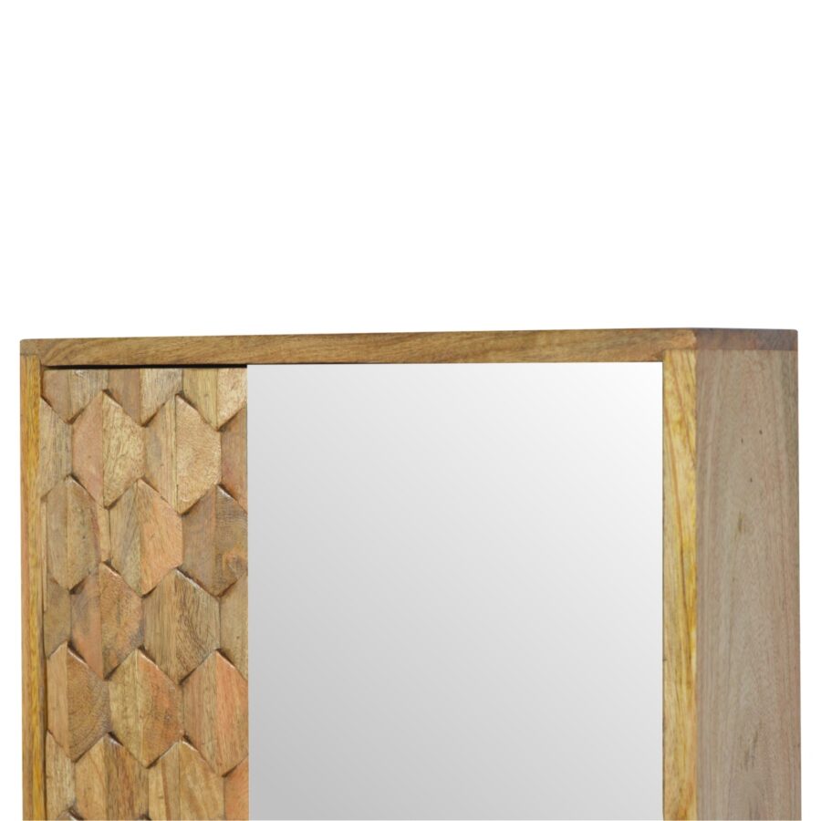 Pineapple Carved Sliding Wall Mirror Cabinet