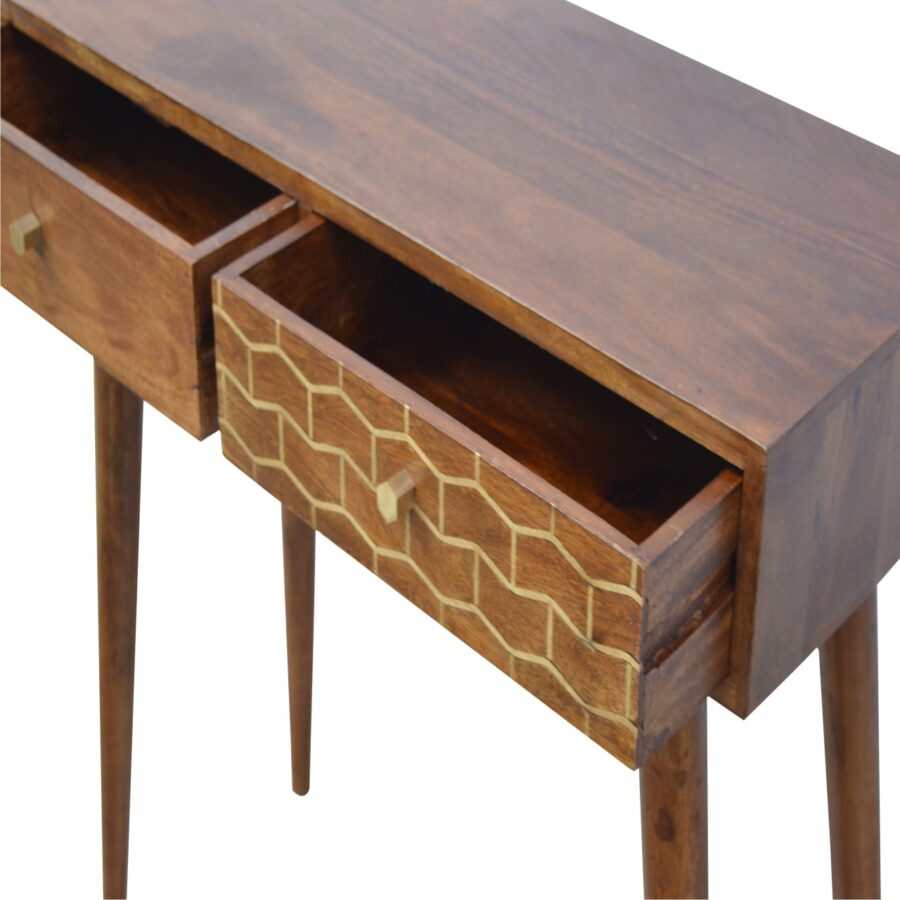Gold Art Pattern Console Table