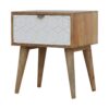 Sleek White Carved Bedside - Image 3