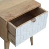 Sleek White Carved Bedside - Image 4