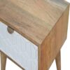 Sleek White Carved Bedside - Image 6