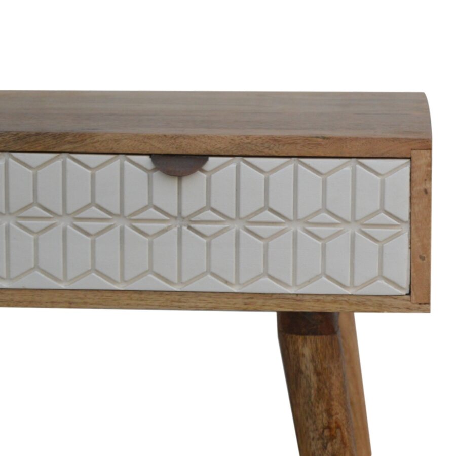 Sleek White Carved Console Table - Image 5