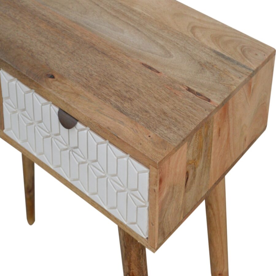 Sleek White Carved Console Table - Image 7